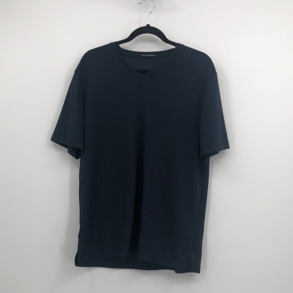 Michael Brandon Textured T-Shirt Short Sleeve Crewneck Black Large